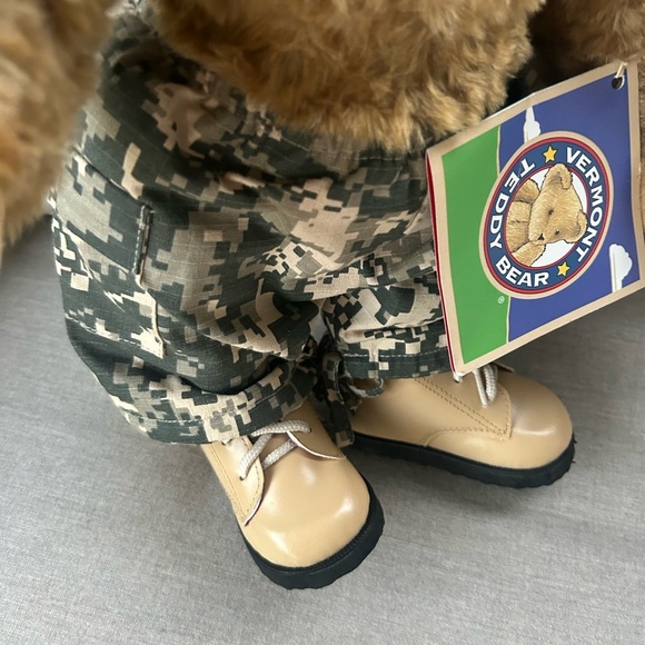 Vtg Vermont Teddy Bear handmade 18" military boots hat pants tags HTF soldier - Picture 12 of 14